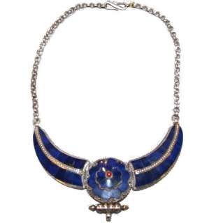 NEW LAPIS LAZULI STERLING SILVER HANDCRAFTED NECKLACE  