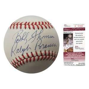 Bobby Thompson and Ralph Branca Autographed Baseball JSA 