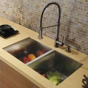 Vigo VG15017 Undermount Stainless Steel Kitchen Sink, Faucet and 