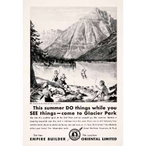 1931 Ad Great Northern Railway Mt. Cannon Lake McDonald Glacier Park 