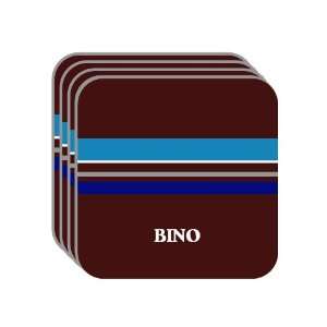 Personal Name Gift   BINO Set of 4 Mini Mousepad Coasters (blue 