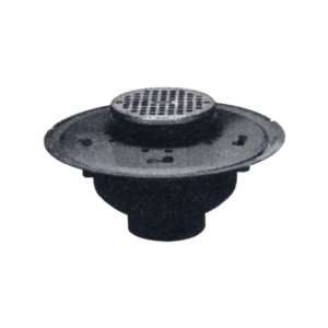 Oatey 82082 ABS Adjustable Commercial Drain with 5 Inch CHR Grate, 2 