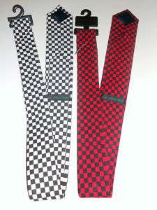 Hot Topic Checkered Tie Choose Blk/White or Red/Black  