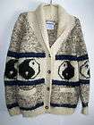 Hand knit hippie Mandala Nepal yin yang BOHO sweater cardigan