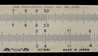Vintage Frederick Post 1446 Sun Hemmi Slide Rule  