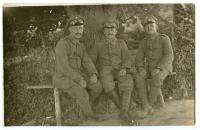 WWI German Real Photo Postcard 3 Soldiers Sitting Under a Tree  