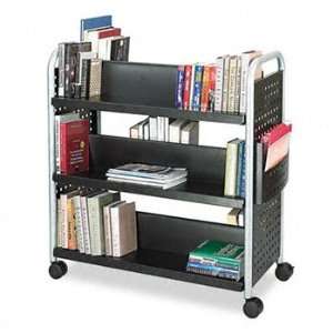  Safco 5335BL   Scoot Book Cart, 6 Shelf, 40w x 17 1/2d x 41 1 
