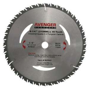 Avenger AV 82540 Smooth cutting saw Blade, 8 1/4 inch by 40 tooth, 5/8 