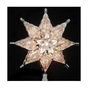  7 Lighted 8 Point Clear Mosaic Star Christmas Tree Topper 