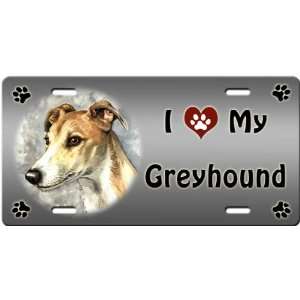  I Love My Greyhound License Plate