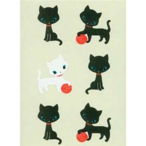  black kitty sticker with red ball of wool Toys & Games
