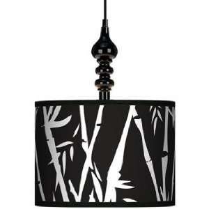  Night Bamboo 13 1/2 Wide Black Swag Chandelier