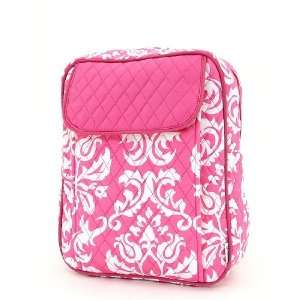  BELVAH QUILTED DAMASK PRINT LARGE BACKPACK PINK WHITE 