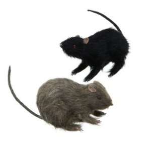  Set of 4 Chilling Black and Gray Rat Halloween Figurines 