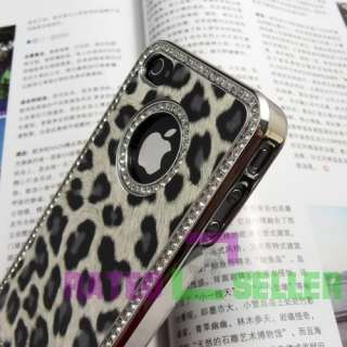 Luxury Bling Diamond Leopard Hard Case Cover For iPhone 4 4G  