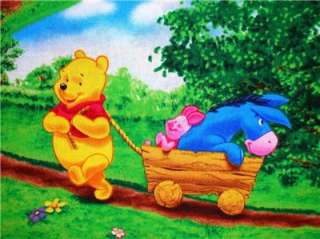   Winnie The Pooh Fabric BTY Disney Tigger Piglet Eeyore Cartoon  