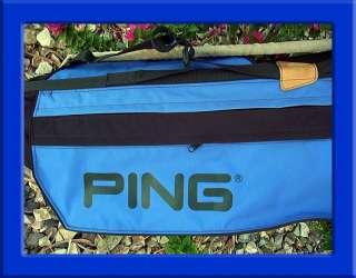 PING L8 FIVE POCKET SUNDAY CARRY GOLF BAG BLACK w/ BLUE ACCENTS MINT 