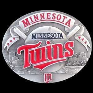 Minnesota Twins Pewter Belt Buckle   MLB Baseball Fan Shop Sports Team 