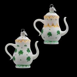   Gems Blown Glass Irish Teapot Christmas Ornaments 3