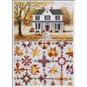 Rebecca Barkers Quiltscapes Note Card   Autumn Leaves 