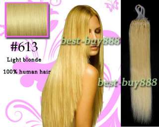 20100S Loop Micro Ring tips Remy Straight human hair Extension 