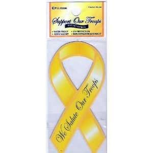  MAGNETIC 4 YELLOW WE SALUTE OUR TROOPS RIBBON Everything 
