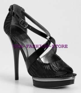 NEW GUESS BERALE BLACK LEATHER HEEL PUMPS SHOES WOMENS  