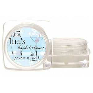 Wedding Favors Blue Martini Theme Personalized Large Lip Balm Pot with 