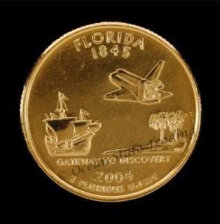 2004 Complete Set Of 24 kt Gold Plated Quarters   P + D Mint (10 Coins 