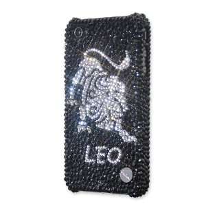  Leo Swarovski Crystal iPhone 4 Case   Black Silver 
