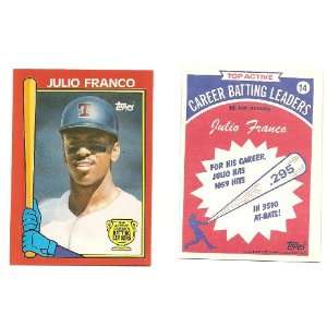 Julio Franco Texas Rangers 1989 Topps Batting Leaders Limited Edition 