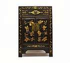 Chinese Black Gilded Painted Wooden Side Table Nightstand AP12 01