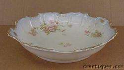   Limoges France Decorative HandPainted Floral Scalloped Bowl  