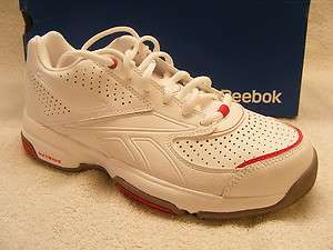   PASSING SHOT TENNIS SHOES SNEAKERS WOMENS WHITE RED ACE LEATHER 42 11