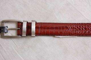   PING Collection Genuine Leather Belt Crocodile Brown Size 32 I  
