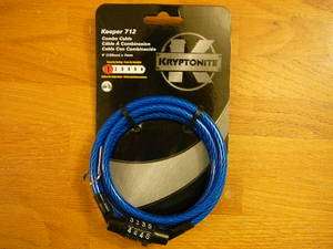 Kryptonite Keeper 712 Bike Bicycle Combo Cable Lock 7mm x 4 Blue 