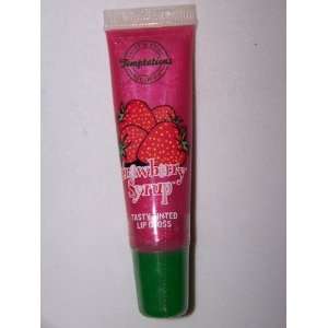 Temptations Strawberry Syrup Flavor Tasty Tinted Lip Gloss By Bath and 