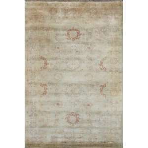   Sale Neutral 5x8 Hand Knotted Rug Wool Oushak 