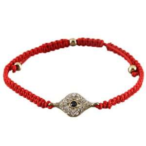 Red Cord Chinese Knot shamballa Bracelet With Evil Eye In 