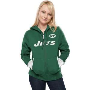  New York Jets Womens Chant Green Full Zip Hooded 