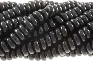 Black Onyx Obsidian 8mm Rondelle Beads 16  