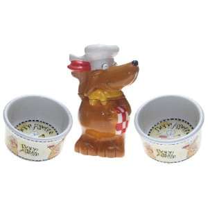  Snoozer Medium Bone Appetite Dog Bowl and Dog Treat Jar 