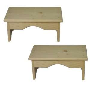  2 Heavy Duty Pine Wood 1 (One) Step Stool   Handcrafted in 