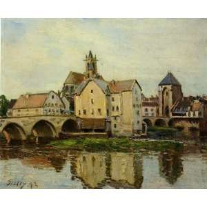   paintings   Alfred Sisley   24 x 20 inches   Moret sur Loing, Morning
