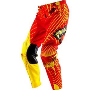   Oozey Youth Boys Motocross Motorcycle Pants   Red/Yellow / Size 12/14
