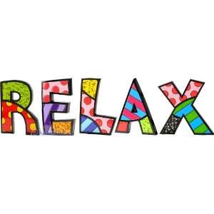  RELAX Word Art for Table Top or Wall by Romero Britto 
