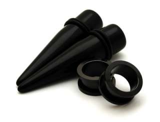 Black Plugs and Tapers Set tunnels gauges PICK SIZE  