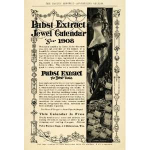  1908 Ad Pabst Extract Tonic Jewel Calendar Milwaukee WI 