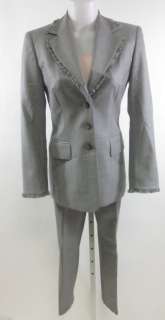 ESCADA Gray Pink 3 Piece Blazer Pants Blouse Suit Sz 38  