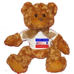  VOTE FOR JOHNNY Plush Teddy Bear with WHITE T Shirt Toys 
